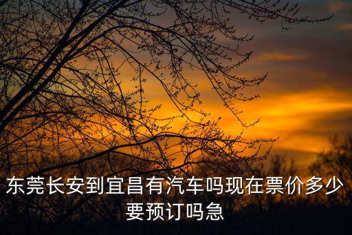 東莞長安到宜昌有汽車嗎現在票價多少要預訂嗎急