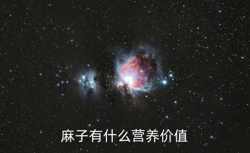 麻子有什么營養價值