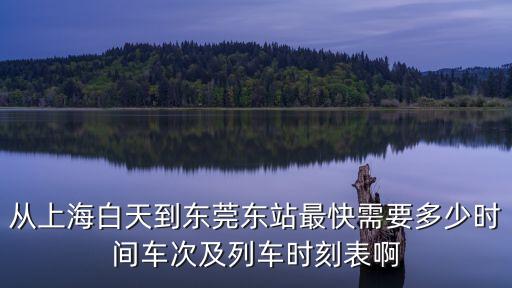 從上海白天到東莞東站最快需要多少時間車次及列車時刻表啊