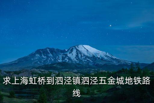 求上海虹橋到泗涇鎮泗涇五金城地鐵路線