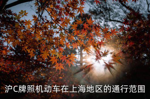 滬C牌照機動車在上海地區的通行范圍