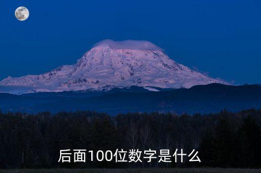 后面100位數字是什么
