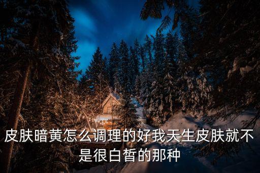 皮膚暗黃怎么調(diào)理的好我天生皮膚就不是很白皙的那種