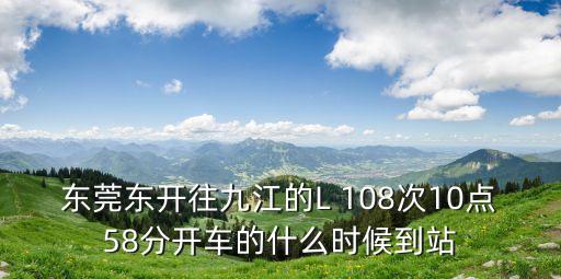 東莞東開往九江的L 108次10點58分開車的什么時候到站