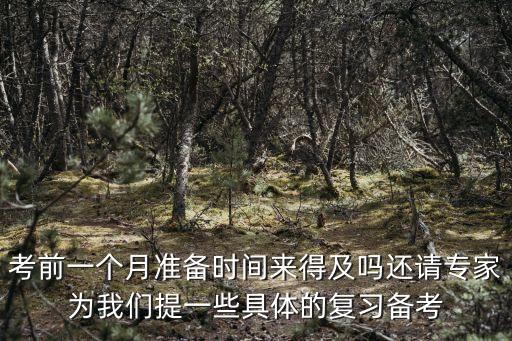 考前一個月準備時間來得及嗎還請專家為我們提一些具體的復習備考