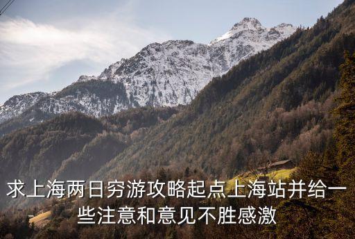 求上海兩日窮游攻略起點上海站并給一些注意和意見不勝感激
