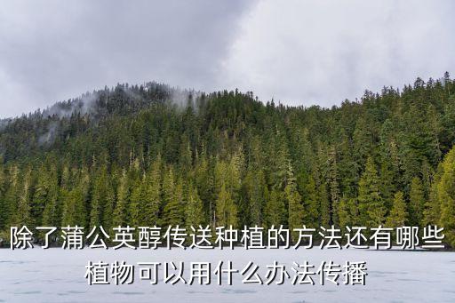 傳播方案，除了蒲公英醇傳送種植的方法還有哪些植物可以用什么辦法傳播