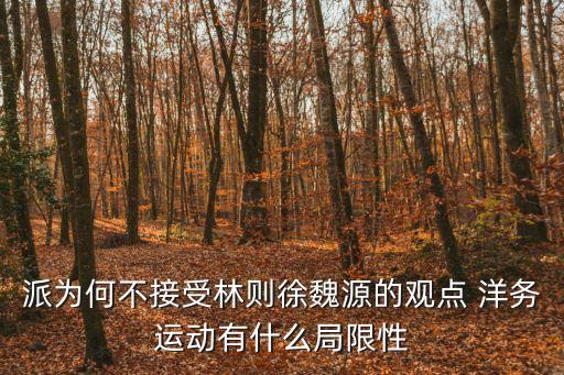 洋務運動的局限性，派為何不接受林則徐魏源的觀點 洋務運動有什么局限性