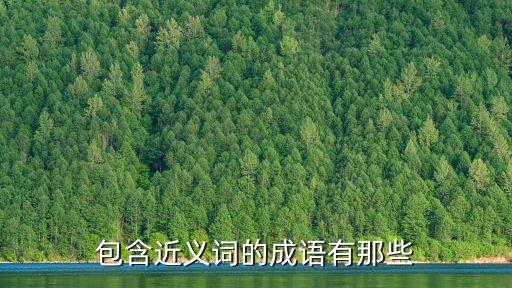 包含近義詞的成語有那些