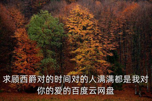 求顧西爵對的時間對的人滿滿都是我對你的愛的百度云網(wǎng)盤