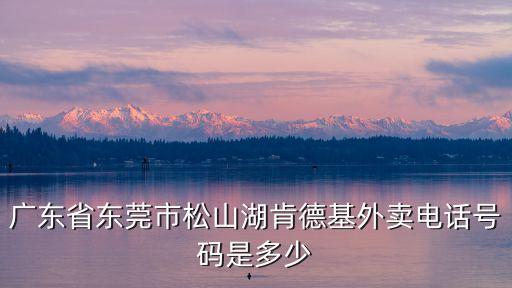 廣東省東莞市松山湖肯德基外賣電話號碼是多少