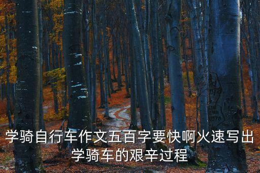 學騎自行車作文五百字要快啊火速寫出學騎車的艱辛過程
