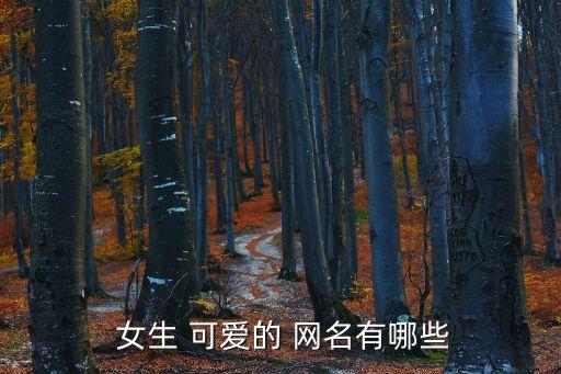  女生 可愛的 網名有哪些