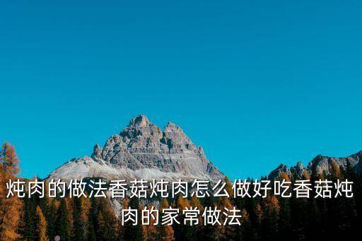 燉肉的做法香菇燉肉怎么做好吃香菇燉肉的家常做法