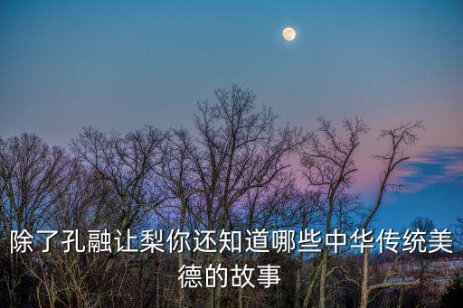 除了孔融讓梨你還知道哪些中華傳統(tǒng)美德的故事