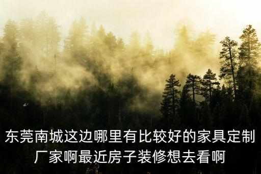 東莞南城這邊哪里有比較好的家具定制廠家啊最近房子裝修想去看啊
