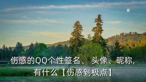 傷感的QQ個性簽名、 頭像、昵稱,有什么【傷感到極點】