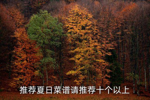 推薦菜譜，推薦夏日菜譜請推薦十個以上