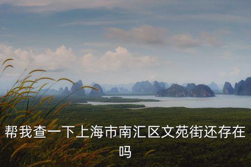 幫我查一下上海市南匯區文苑街還存在嗎