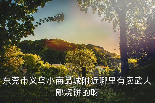 東莞市義烏小商品城附近哪里有賣武大郎燒餅的呀