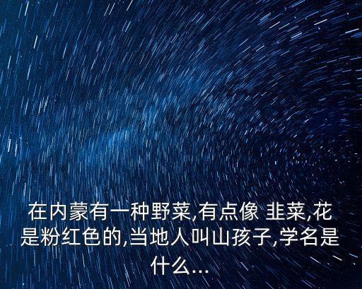 在內(nèi)蒙有一種野菜,有點(diǎn)像 韭菜,花是粉紅色的,當(dāng)?shù)厝私猩胶⒆?學(xué)名是什么...