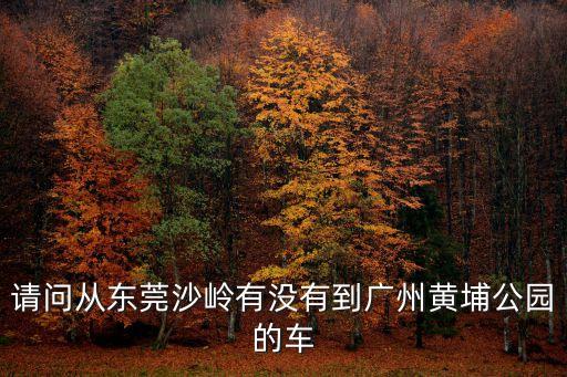 請(qǐng)問(wèn)從東莞沙嶺有沒(méi)有到廣州黃埔公園的車(chē)