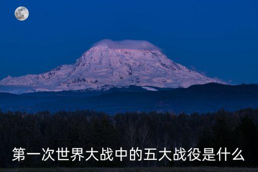 第一次世界大戰(zhàn)中的五大戰(zhàn)役是什么