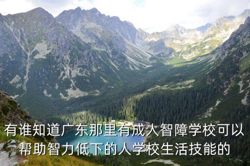 東莞智障人士托養中心，東莞有招外地智障的兒童的特殊學校嗎