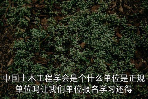 中國(guó)土木工程學(xué)會(huì)是個(gè)什么單位是正規(guī)單位嗎讓我們單位報(bào)名學(xué)習(xí)還得