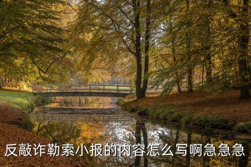 反敲詐勒索小報的內(nèi)容怎么寫啊急急急
