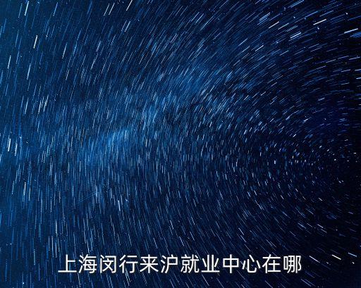 上海閔行來滬就業中心在哪