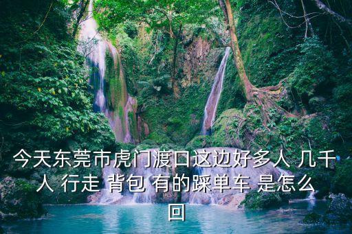 今天東莞市虎門渡口這邊好多人 幾千人 行走 背包 有的踩單車 是怎么回