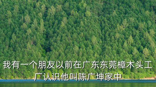 東莞長(zhǎng)源 汪思慧，我有一個(gè)朋友以前在廣東東莞樟木頭工廠認(rèn)識(shí)他叫陳廣坤家中