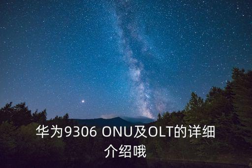 華為9306 ONU及OLT的詳細介紹哦