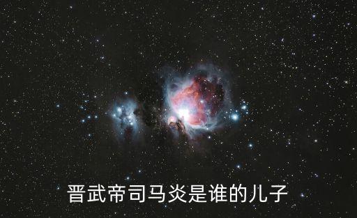 晉武帝司馬炎是誰的兒子