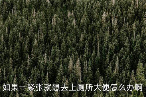 如果一緊張就想去上廁所大便怎么辦啊