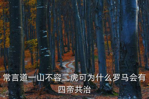 常言道一山不容二虎可為什么羅馬會(huì)有四帝共治