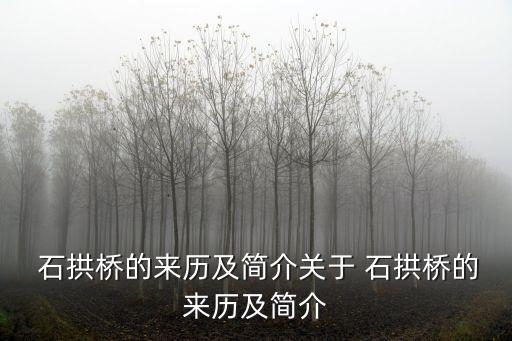  石拱橋的來歷及簡介關于 石拱橋的來歷及簡介
