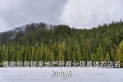 誰能給我鏈家地產所有分店具體的店名和電話