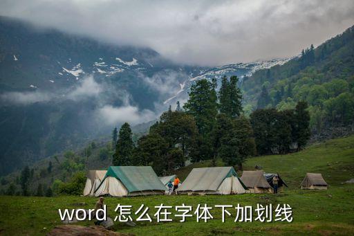 word 怎么在字體下加劃線