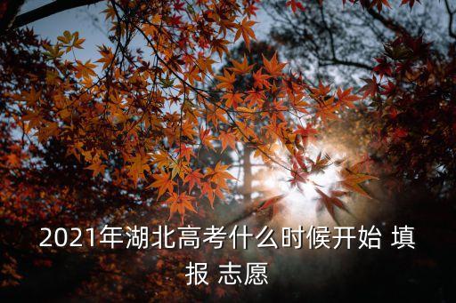 2021年湖北高考什么時候開始 填報 志愿
