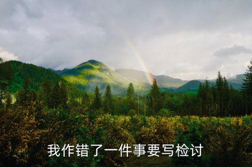 我作錯了一件事要寫檢討