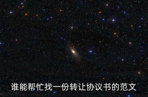 誰能幫忙找一份轉(zhuǎn)讓協(xié)議書的范文