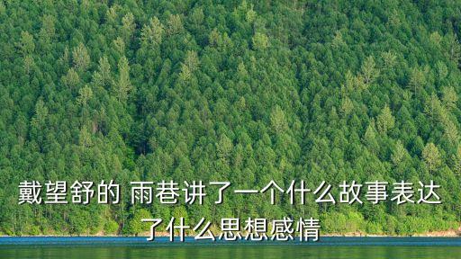 雨巷詩人,詩人創造雨巷"獨自徘徊的感覺