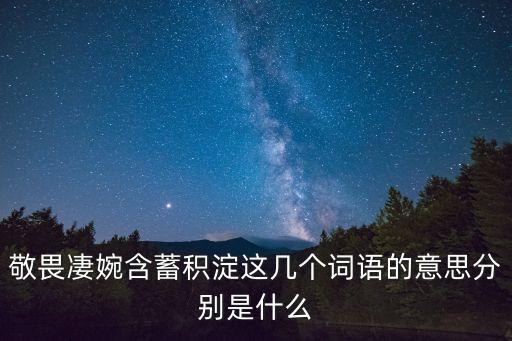 敬畏凄婉含蓄積淀這幾個詞語的意思分別是什么
