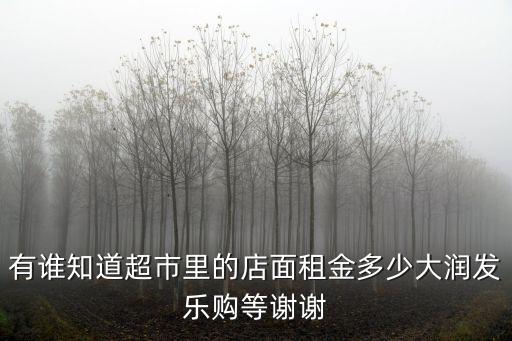 有誰知道超市里的店面租金多少大潤發樂購等謝謝