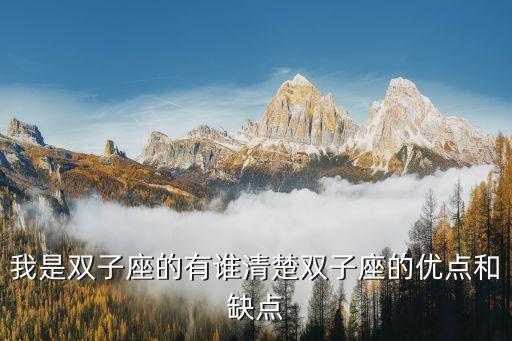 我是雙子座的有誰清楚雙子座的優點和缺點