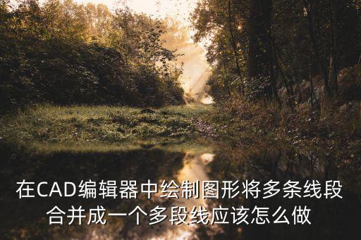 cad合并多段線，cad如何合并多條線段