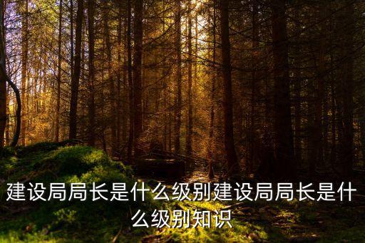 建設局局長是什么級別建設局局長是什么級別知識