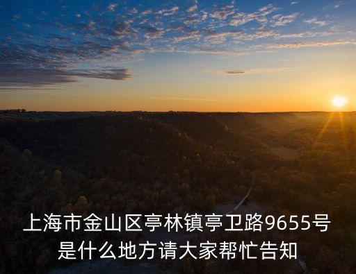 上海市亨井聯接件，上海市金山區亭林鎮亭衛路9655號是什么地方請大家幫忙告知